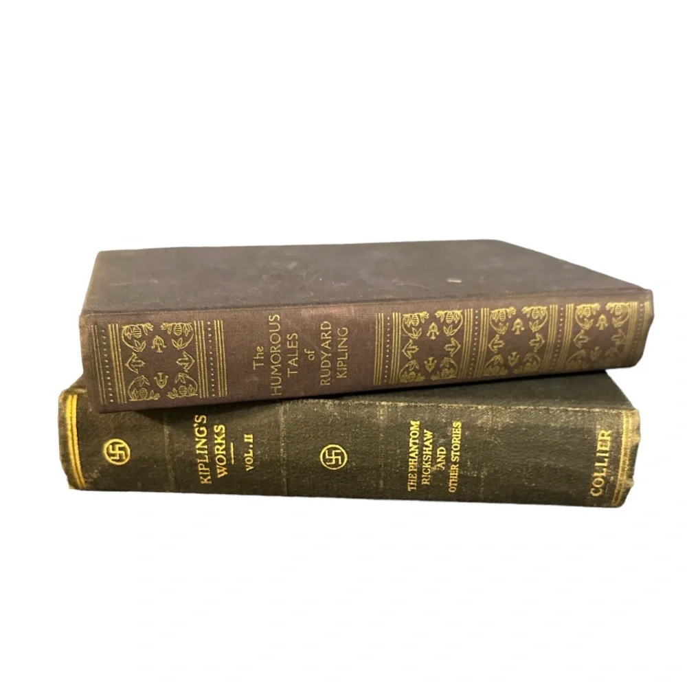1931 The Humorous Tales Of Rudyard Kipling Works II Home Decor Staging Book Lot